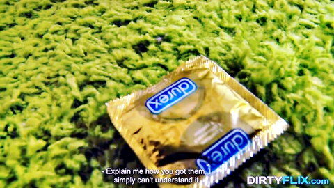 Ashley Woods in Dirtyflix cheating scene with Durex condom packet