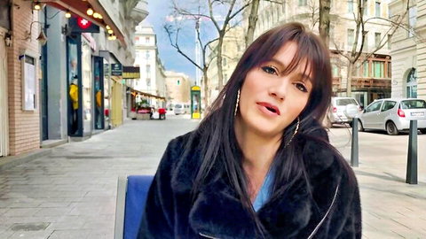 Tina, 33yo French medical secretary in fur coat on street bench