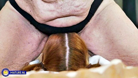 Keira Love mature pussy eaten by redhead Petra in lesbian oral