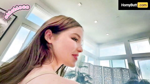 Okichloeo seductive side profile in tank top, teasing romp preview