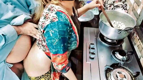 Indian maid Sobianasir2001 cooks while getting butt fucked from behind by stud