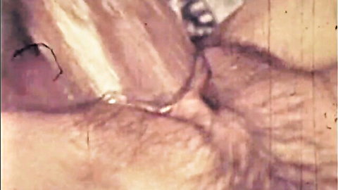 Thick cock penetrating hairy wet pussy in close-up interracial fuck