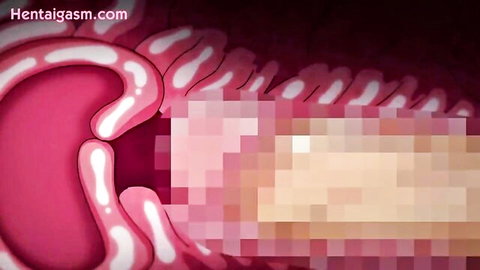 Hentai animated scene of censored vaginal penetration with condom