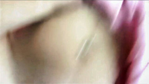 Blurry close-up of Kat Marie's cleavage in secret milf blowjob with Alex Adams