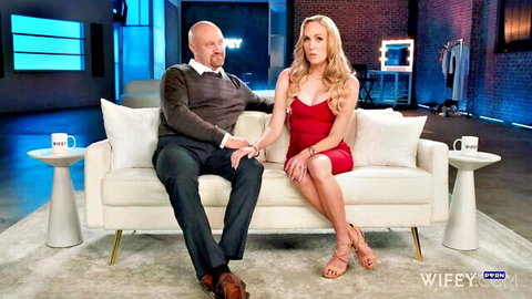 Sierra Spunk in red dress with Mr Spunk on Wifey, sexy hotwife tease