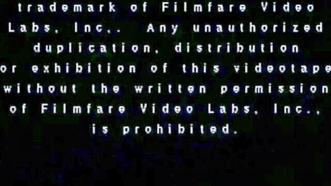 Copyright notice for Blue Vanities #115 classic porn videotape