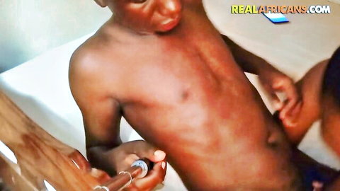 African man being handled intimately