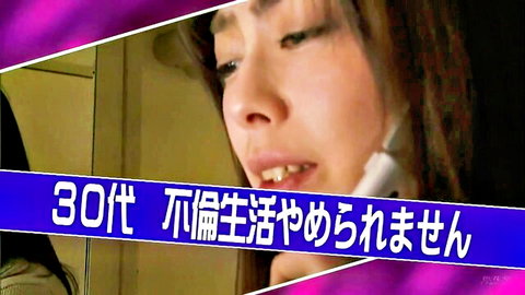 Japanese big tits wife opens mouth wide holding white cock near lips for bukkake