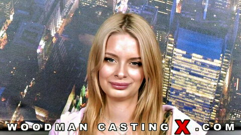Blonde Naomi Love seductive smile in WoodmanCastingX
