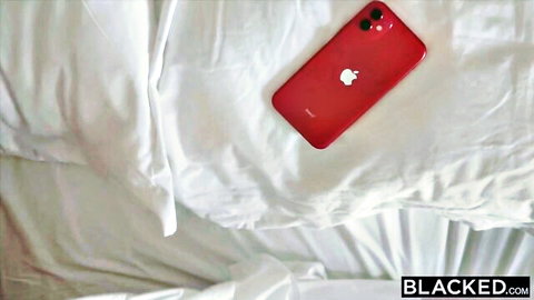 Cayenne Klein & Joss Lescaf BLACKED vacation teaser with red iPhone on sheets