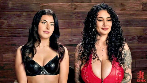 Gal Ritchie and Arabelle Raphael in sexy leather tops for Kink WhippedAss