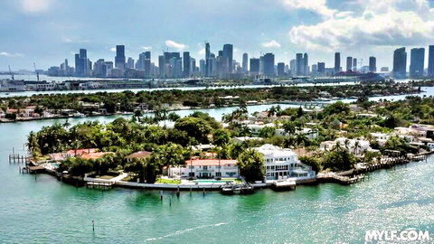 Penny Barber Mylfwood scene in luxurious Miami waterfront mansion