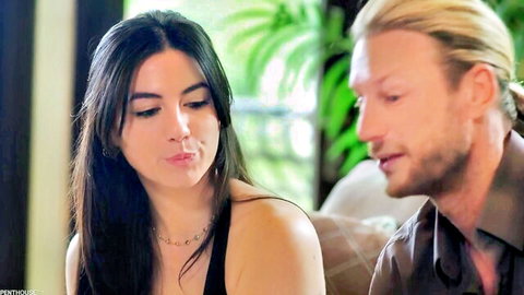 Megan Mistakes seduces dad's best friend with sultry gaze