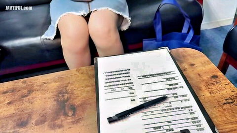 Cute 19yo Japanese college girl in short skirt teasing thighs
