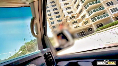 Bang Bus van cruising apartments for steamy school loan pickup adventure