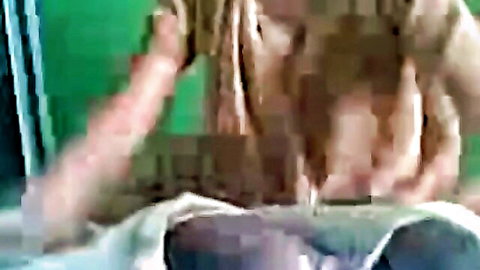 Petite South Asian girl with tits out gives blowjob to hard cock