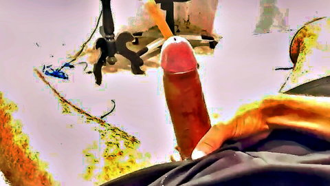 Horny soccer player masturbates with large dildo after game