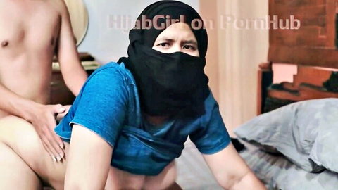 Indonesian hijab woman groped in hardcore threesome setup