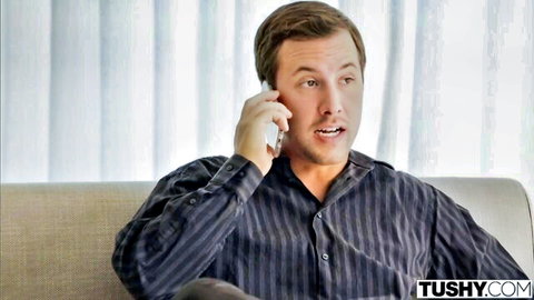 Kelsi Monroe in Punishment scene, man surprised on phone call