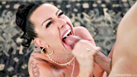 Texas Patti deepthroating cock in intense Throated blowjob scene