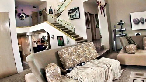 Heather Starlet and Katja Kassin in Outnumbered 5 living room setup