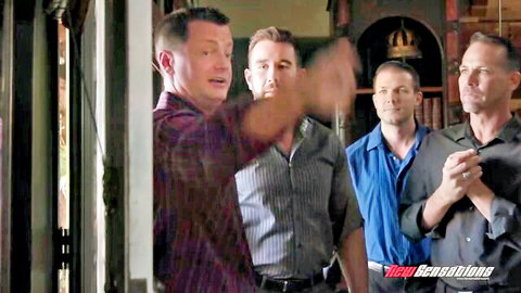 Vera King hotwife scene with four men ready for facial action
