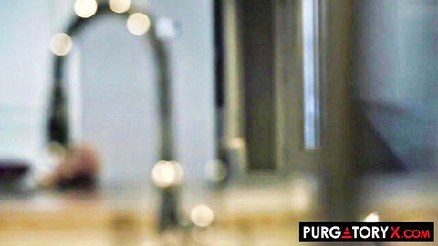 Cherie DeVille gagging in steamy kitchen scene from PurgatoryX