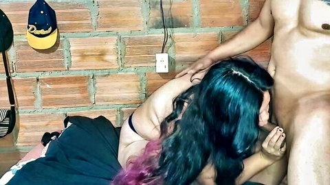 Plumablancapasion in black bra and green skirt fondling stepson's cock