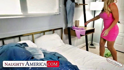 Danielle Renae big boobed blonde cougar seduces son's friend Naughty America