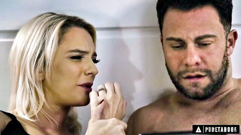 Kenna James intimately touches Seth Gamble's face in steamy Pure Taboo scene