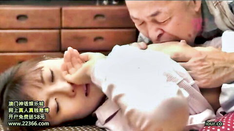 Araki Mai in intimate kiss with older man, shaved wife seduction
