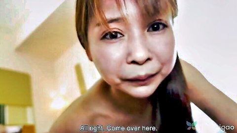 Naoko Narita Japanese wife topless smiling inviting close-up