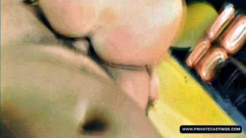 POV closeup of thick cock deeply penetrating skinny blonde's tight pale asshole