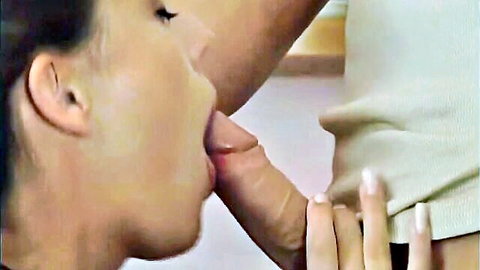 Mariana giving intense blowjob in close-up oral sex scene