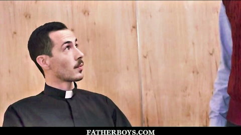 Mason Anderson as cute young twink boy punished by priest in confessional