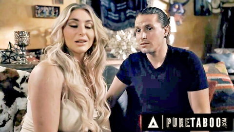 Kayley Gunner and Jay Romero in intimate couple scene, hot blonde Pure Taboo