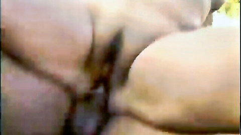 Black man intensely fucking white woman's ass in piledriver position