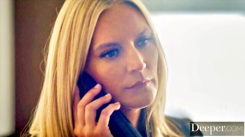 Mona Wales on intense phone call in Deeper creampie scene with Kenzie Reeves