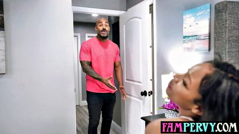 Jealous big boobs ebony teen stepdaughter seduces BBC stepdad