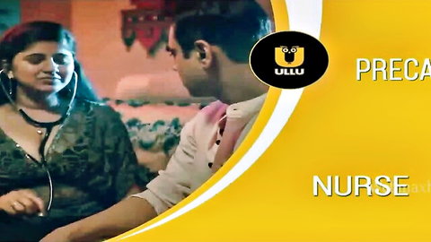 Indian nurse in green outfit seduces patient in Ullu web series