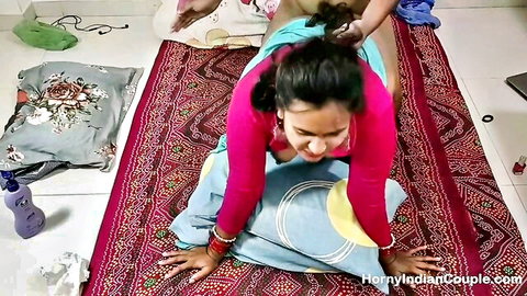 Horny Indian wife in traditional outfits enjoys hardcore doggy style sex