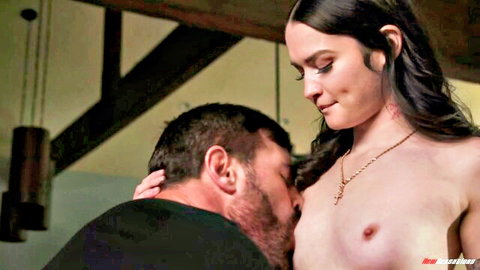 Remi Raw topless as sexy secretary kissed by boss