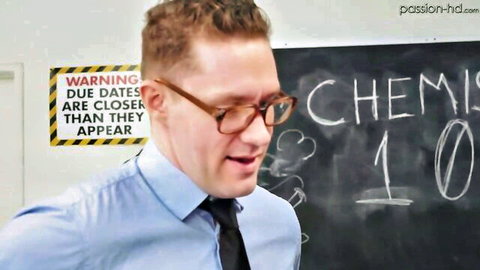 Harmony Wonder college student seduces professor in classroom, Passion-HD