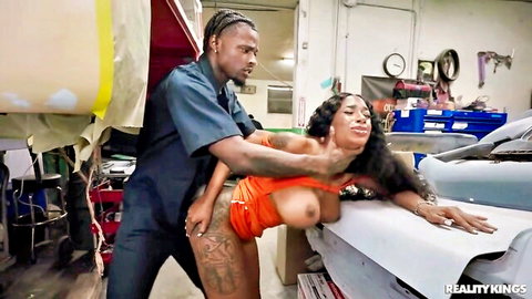 Damion Dayski chokes Serena Santos in garage threesome with Mandy Waters