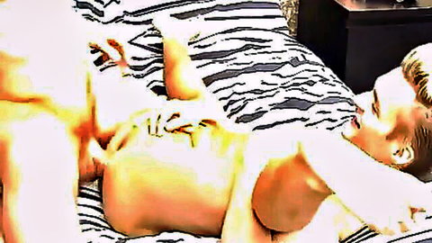 Blonde twink fingered while sucking dick before anal sex