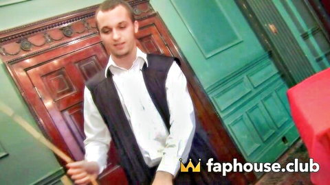 Sultry MILF Elizabeth in pool hall with handsome guy holding cue