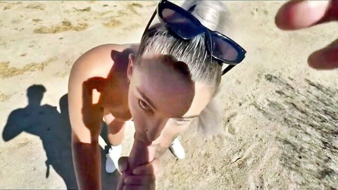 Hayley Davies nude in desert POV, topless blonde teasing with fingers