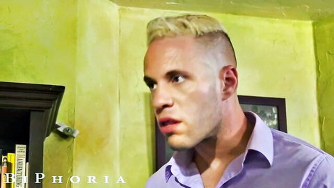 Wolf Hudson intense expression in BiPhoria bisexual scene with Liv Revamped
