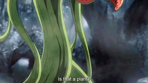 Busty anime nun wrapped in green tentacles by hentai monsters