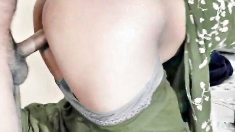 Indian MILF with massive tits anal fucked hard in green dress by horny guy
